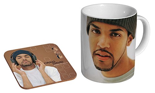 Craig David Born To Do It Keramik-Kaffeetasse + Untersetzer, Geschenk-Set von mugmart