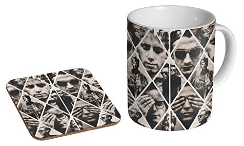 Depeche Mode Collage, Keramik-Kaffeetasse + Untersetzer, Geschenk-Set von mugmart