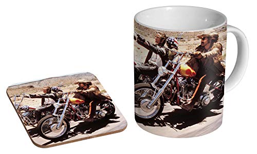 Easy Rider Keramik-Kaffeetasse und Untersetzer, Geschenkset von mugmart