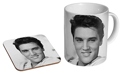 Elvis Presley Auto-Kaffeetasse + Untersetzer, Geschenk-Set von mugmart