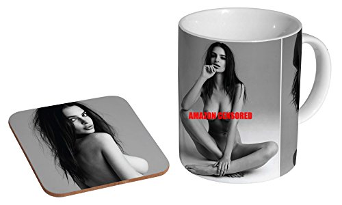 Emily Ratajkowski Emrata Body Keramik Kaffeetasse + Untersetzer Geschenkset ... von mugmart