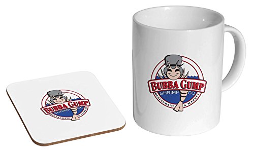 Forrest Gump Bubba Gump Shrimp-Kaffeetasse und Untersetzer, Geschenk-Set von mugmart