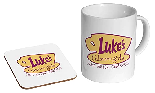 Gilmore Girls Lukes Diner Keramik-Teetasse + Untersetzer, Geschenkset von mugmart