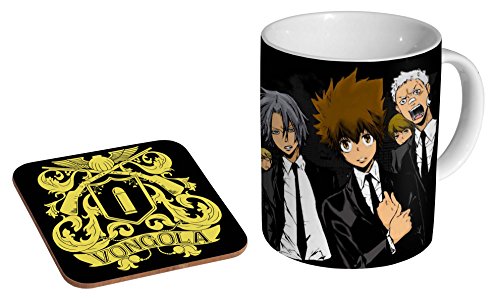Hitman Reborn Awesome Anime Manga Keramik-Kaffeetasse + Untersetzer Geschenk-Set ... von mugmart