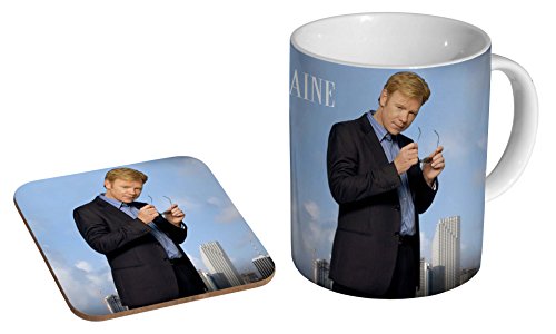 Horatio Caine CSI Miami Keramik-Kaffeetasse + Untersetzer, Geschenkset von mugmart