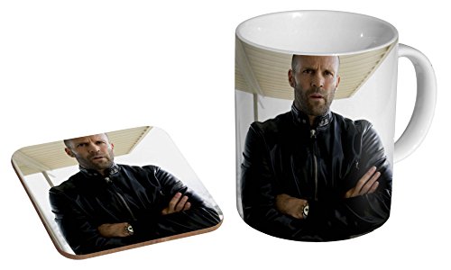 Jason Statham Serious Kaffeetasse und Untersetzer aus Keramik von mugmart