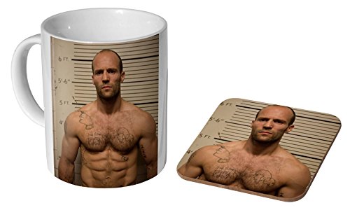 Jason Statham Topless Tattoos Keramik Kaffeetasse + Untersetzer Geschenkset ... von mugmart