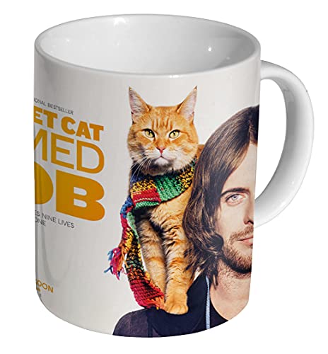 Kaffeetasse aus Keramik mit Aufschrift "A Street Cat Named Bob" von mugmart
