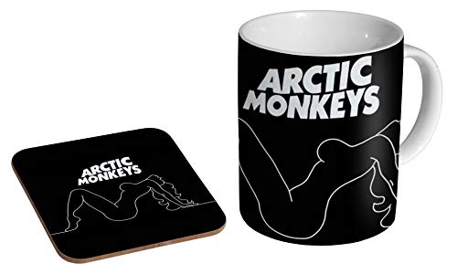Keramik-Kaffeetasse mit Untersetzer, Motiv: Arctic Monkeys Woman von mugmart