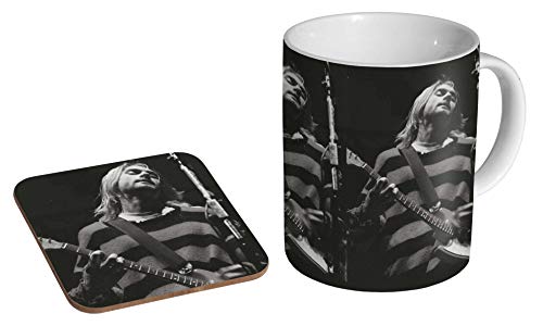 Kurt Cobain BW Keramik-Kaffeetasse + Untersetzer Geschenkset von mugmart