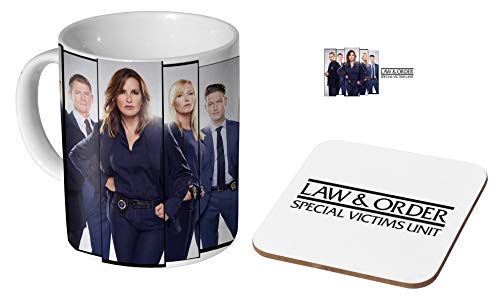 Law & Order Keramik-Kaffeetasse + Untersetzer Geschenk-Set ... von mugmart