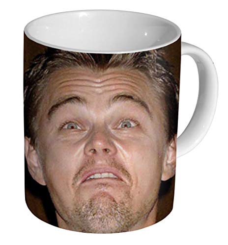 Leonardo Dicaprio Kaffeetasse aus Keramik mit lustigem Gesicht von mugmart