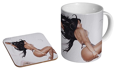 Nicki Minaj Bed Keramik-Kaffeetasse + Untersetzer Geschenkset von mugmart