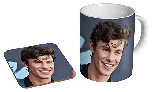 Shawn Mendes Smile Keramik-Kaffeetasse + Untersetzer, Geschenk-Set von mugmart