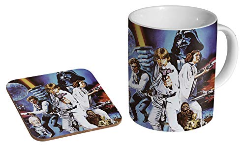 Star Wars Kaffeetasse und Untersetzer aus Keramik, Geschenkset von mugmart