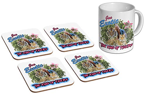 Tiger King Joe Exotic King of Tigers Tasse + 4-teiliges Untersetzer-Set von mugmart