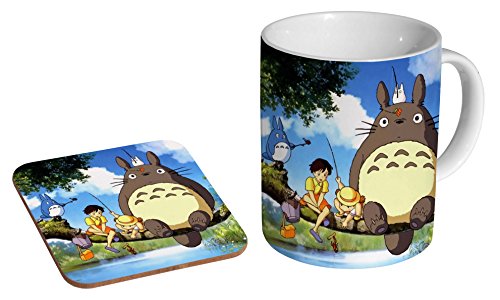 Totoro My Neighbour Keramik-Kaffeetasse + Untersetzer Geschenkset von mugmart