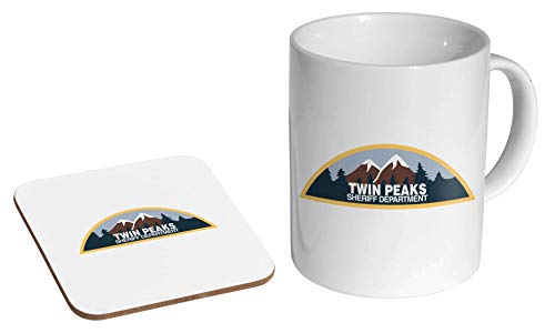 Twin Peaks Sheriff-Abteilung-Kaffeetasse und Untersetzer aus Keramik von mugmart