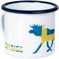 Emailletasse Schweden | Im Retro Design Mit Elch Motiv in Schweden Farben Sverige von mugsytassen