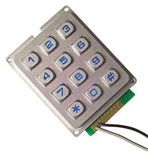 Keypad, Metall Illum Blue IP67 3X4 | Keypad-Schalter, 1 Stück – MCAK304NSSLWPMMBLGKT von multicomp