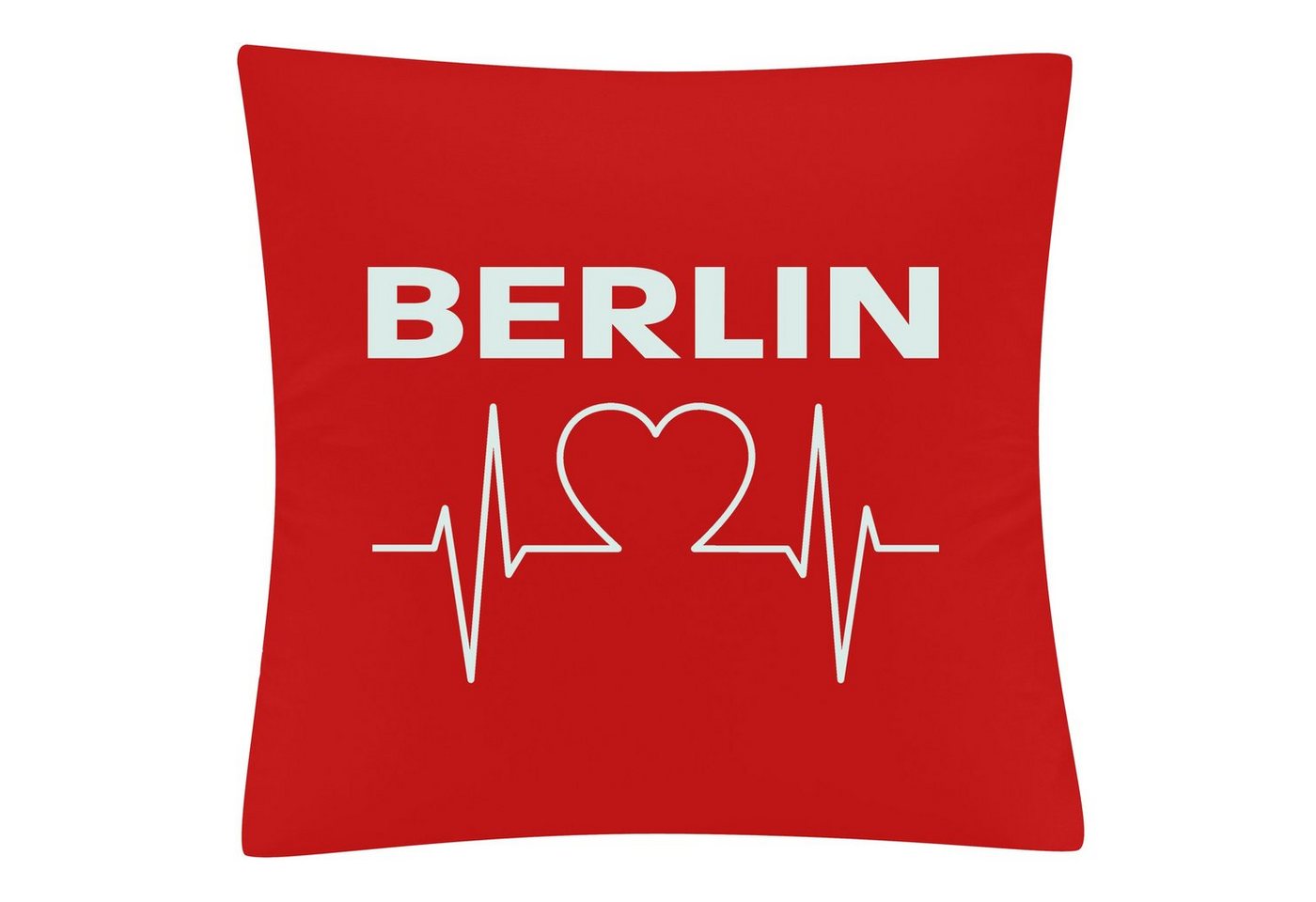 Kissenbezug Berlin rot - Herzschlag - Kissen, multifanshop von multifanshop