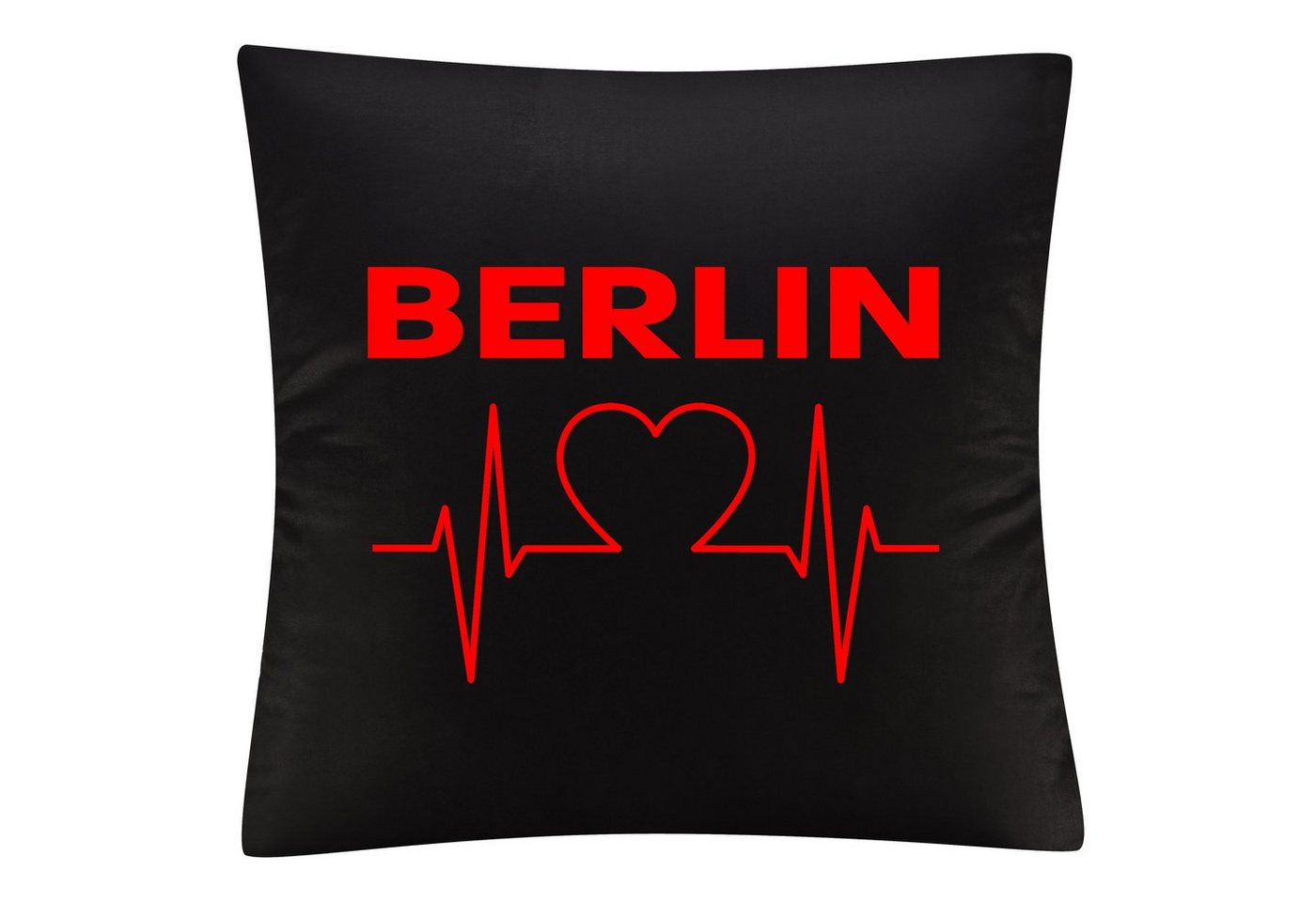 Kissenbezug Berlin rot - Herzschlag - Kissen, multifanshop von multifanshop