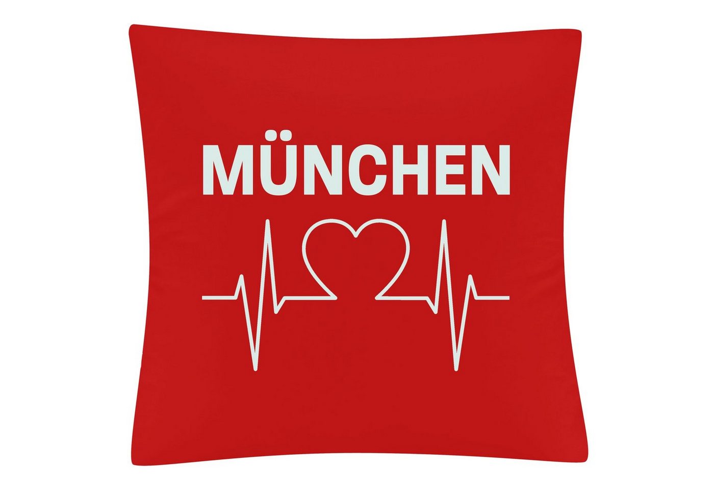 Kissenbezug München rot - Herzschlag - Kissen, multifanshop von multifanshop