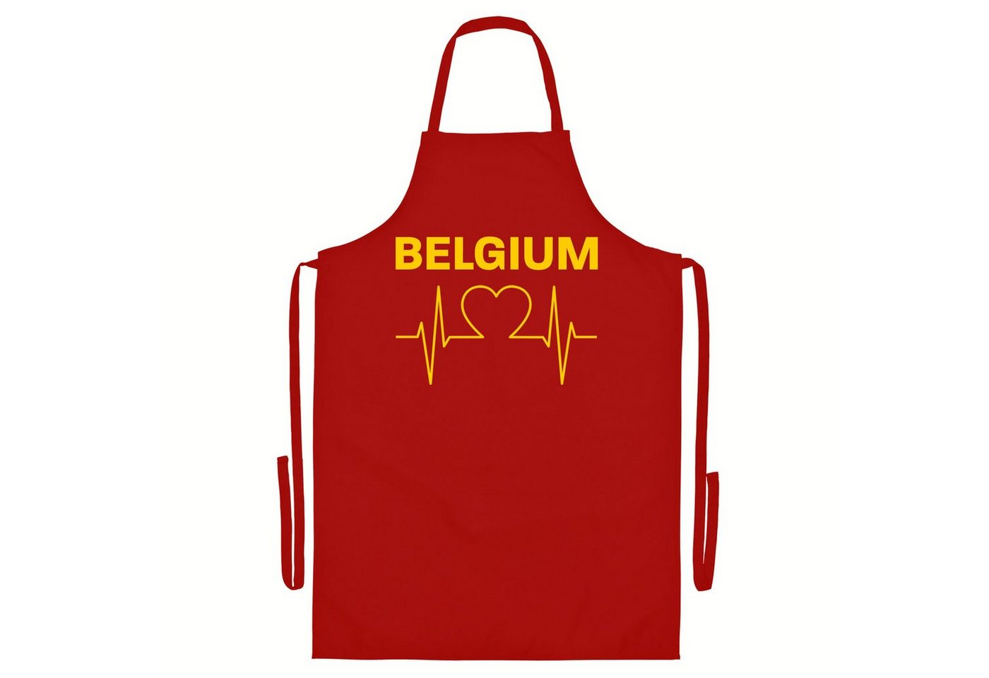 multifanshop Grillschürze Belgium - Herzschlag - Schürze von multifanshop