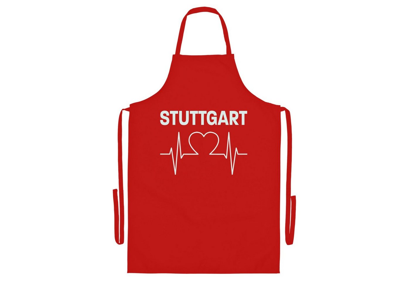 multifanshop Grillschürze Stuttgart - Herzschlag - Schürze von multifanshop