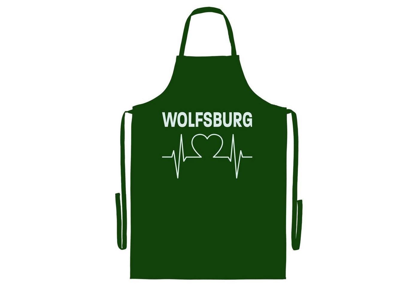 multifanshop Grillschürze Wolfsburg - Herzschlag - Schürze von multifanshop