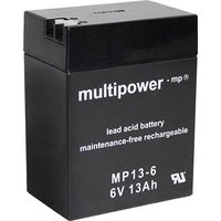 Multipower MP13-6 A96801 Bleiakku 6V 13Ah Blei-Vlies (AGM) (B x H x T) 108 x 140 x 70mm Flachstecker von MULTIPOWER