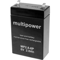 Multipower MP2,8-6P A96241 Bleiakku 6V 2.8Ah Blei-Vlies (AGM) (B x H x T) 66 x 104 x 33mm Flachsteck von MULTIPOWER