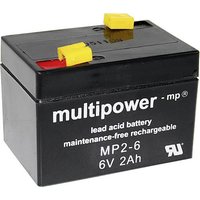 Multipower MP2-6 A9620 Bleiakku 6V 2Ah Blei-Vlies (AGM) (B x H x T) 75 x 53 x 51mm Flachstecker 4.8m von MULTIPOWER