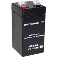 Multipower MP4,5-4 A960445 Bleiakku 4V 4.5Ah Blei-Vlies (AGM) (B x H x T) 48 x 100 x 52mm Flachsteck von MULTIPOWER