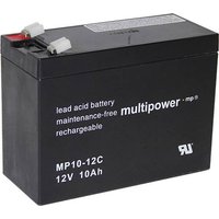 Multipower PB-12-10-6,35 MP10-12C Bleiakku 12V 10Ah Blei-Vlies (AGM) (B x H x T) 151 x 118.5 x 65mm von MULTIPOWER