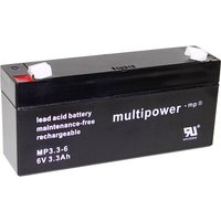Multipower PB-6-3,3-4,8 MP3,3-6 Bleiakku 6V 3.3Ah Blei-Vlies (AGM) (B x H x T) 134 x 65 x 34mm Flach von MULTIPOWER