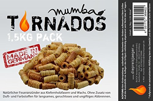 1,5 kg mumba Tornados natürliche Ofenanzünder aus Holzwolle in Wachs getränkt Grillanzünder Kaminanzünder Feueranzünder Anzündwürfel Holzwolleanzünder Anzündhilfe Holzanzünder Anzünder von mumba