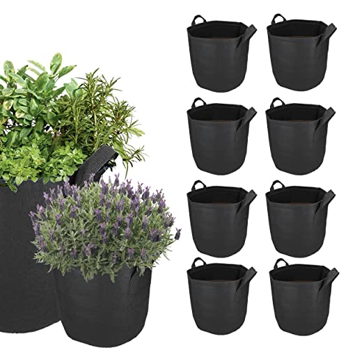 mumbi 10x Pflanzsack Pflanzentasche Pflanzen Sack Tasche Smart Grow Bag Vliesstoff mit Griffen 30 Liter, Schwarz von mumbi