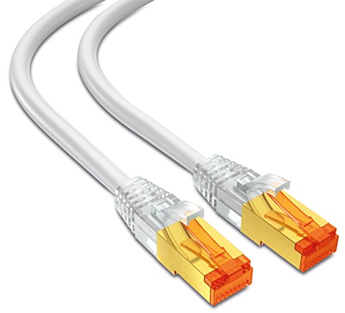 mumbi LAN Kabel 15m CAT 7 Rohkabel Netzwerkkabel S/FTP PimF CAT7 Rohkabel Ethernet Kabel Patchkabel RJ45 15Meter, weiss von mumbi