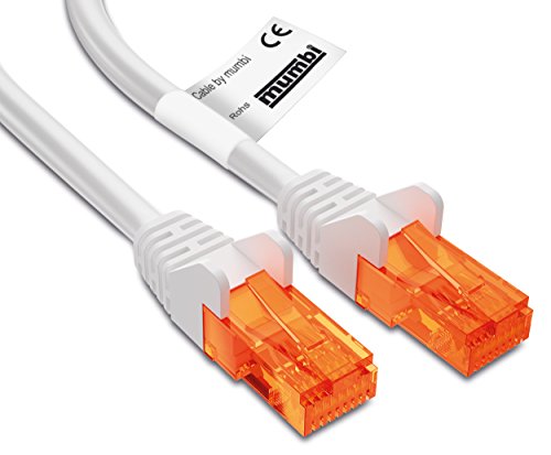 mumbi LAN Kabel 1m CAT 5e Netzwerkkabel CAT5e Ethernet Kabel Patchkabel RJ45 1Meter, weiss von mumbi