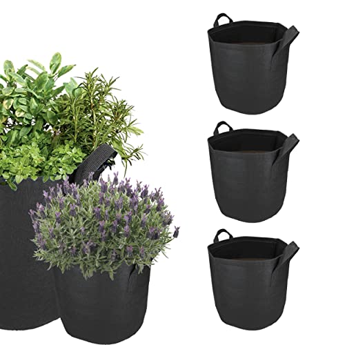 mumbi 5X Pflanzsack Pflanzentasche Pflanzen Sack Tasche Smart Grow Bag Vliesstoff mit Griffen 30 Liter von mumbi