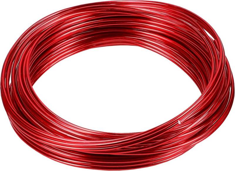mumbi Basteldraht Basteldraht Aluminium Rot 10m, 2mm stark – Schmuck- & Dekodraht DIY von mumbi