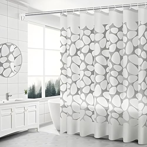 mumbi Duschvorhang Vorhang Dusche Duschvorhänge 180x200 Badewannenvorhang Ersatzvorhang Steine grau von mumbi