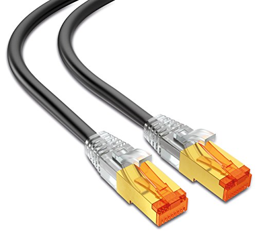 mumbi LAN Kabel 10m CAT 7 Rohkabel Netzwerkkabel S/FTP PimF CAT7 Rohkabel Ethernet Kabel Patchkabel RJ45 10Meter, schwarz von mumbi