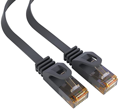 mumbi LAN Kabel 7,5m CAT 6 Netzwerkkabel Flachkabel CAT6 Ethernet Kabel Patchkabel RJ45 7,5Meter, schwarz von mumbi