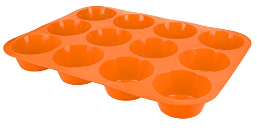 mumbi Muffinform aus Silikon Cupcake Muffin Backform Silikonform für 12 Muffins in Orange von mumbi