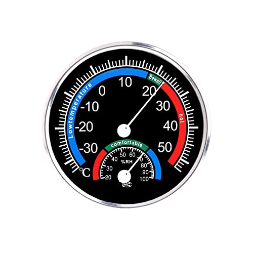 mumbi Thermo-Hygrometer Temperatur und Luftfeuchtigkeit Anzeige zur Raumklimakontrolle in Schwarz von mumbi