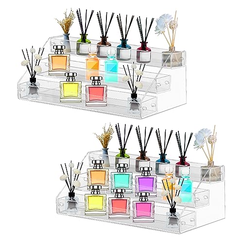 2 Stück 3-Stufig Acryl Display Ständer, Display Ständer Treppe Display Regal Schminktisch Plastik Organizer Aufbewahrung, Stufen Präsentationsständer Kompatibel mit Figuren, Cupcake, Dessert,Kosmetik 2 Stück 3-Stufig Acryl Display Ständer, Display Ständer Treppe Display Regal Schminktisch Plastik Organizer Aufbewahrung, Stufen Präsentationsständer Kompatibel mit Figuren, Cupcake, Dessert,Kosmetik von mumisuto