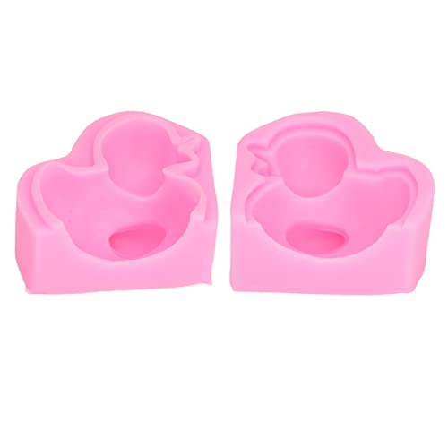 2pcs Silikonform，Rosa Ente DIY Schokoladengummiformen Heiße Kakaobombenform Tablett Backformen Backen für Kuchen Eiswürfel Gelatine Backen Süßigkeiten Pudding von mumisuto