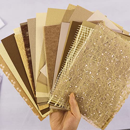 30 Stück Cardstock Papier, Scrapbook Papier, Wandcollage Dekoration, 21 x 14,8 cm, Paper, Glatt, für DIY Scrapbooking, Kartenherstellung, Stanzen und Andere Papierbasteleien (Gold) von mumisuto